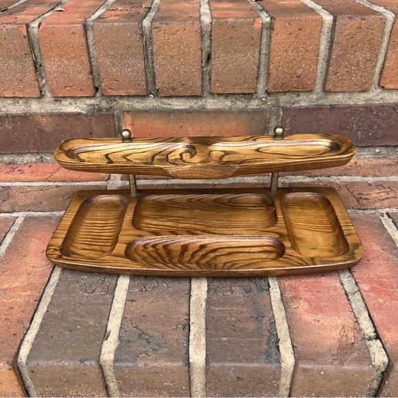 WOODEN ACCESSORIES TRAY with Brass Hardware 💗💗💗 - Picture 2 of 7